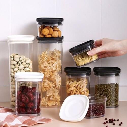 Household Kitchen Storage Containers Plastic Transparent Preservation Box Kitchen Sealed Storage Tank Grain Storage Tank