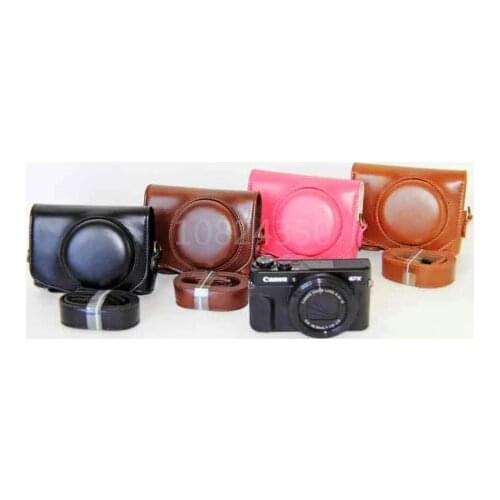 New Protective Leather Digital Camera Case Cover Bag Shoulder Neck strap For Canon G7X Mark 2 G7X II G7X2
