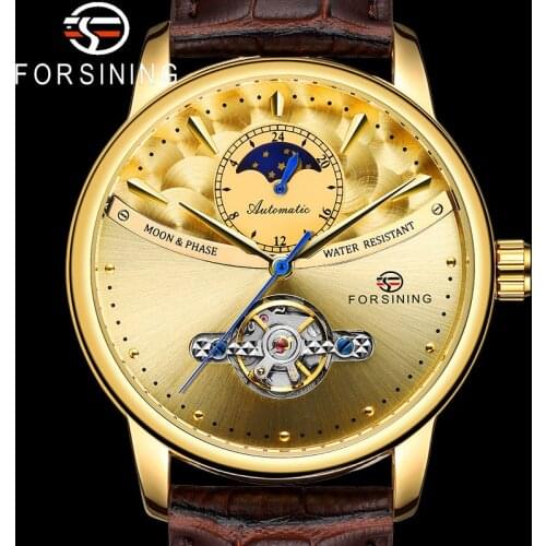 FORSINING Automatic Mechanical Men Wristwatch Military Sport Male Clock Top Brand Luxury Gold Skeleton Waterproof Man Watch 8179