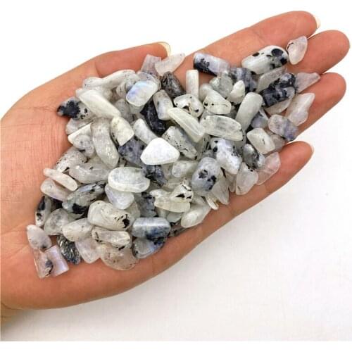 Beautiful 50g Natural White Moonstone Labradorite Crystal Gravel Rock Quartz Crystal Fish Tank Natural Quartz Crystals
