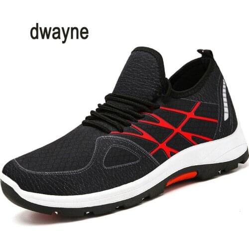 Dwayne Men Casual Shoes Breathable Mesh Fashion Shoes Comfortable Lace-up Walking Sneakers Striped Light weight Shoes