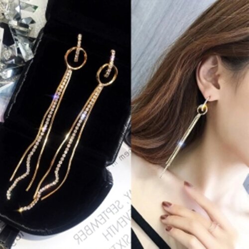 Hot Sale Earings Fashion Jewelry Multi-layer Chain Tassel Geometry Long Earrings Oorbellen Pendientes Earrings For Women Brincos