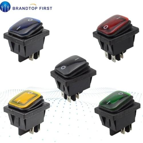 Momentary self-reset fixed self-locking KCD4 Waterproof Rocker Switch DPST 4pin ON OFF 220V LED boat marine car rocker switch
