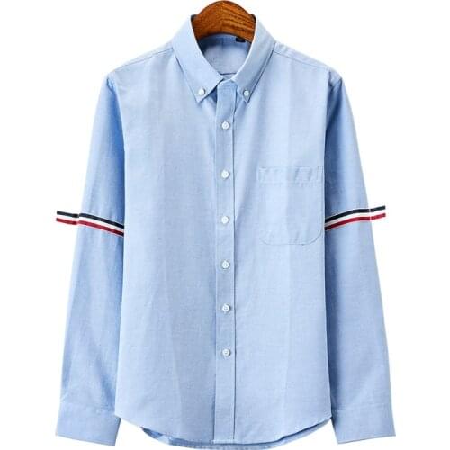 Mens Clothing Long Sleeve Shirts for Men Tops Korean Men Oversized White Oxford Hawaiian Vintage Shirt Dress Male Sleeve Longa