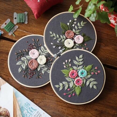 Plant Flowers Pattern Handcraft Embroidery Materials Package Creative Cross Stitch Accessories DIY Embroidered Needlework Kits