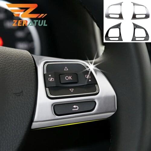 Zeratul Car Steering Wheel Trim Cover Sticker for Volkswagen Vw Golf Mk6 Passat B7 Cc Eos Tiguan Jetta Touran Sharan Caddy