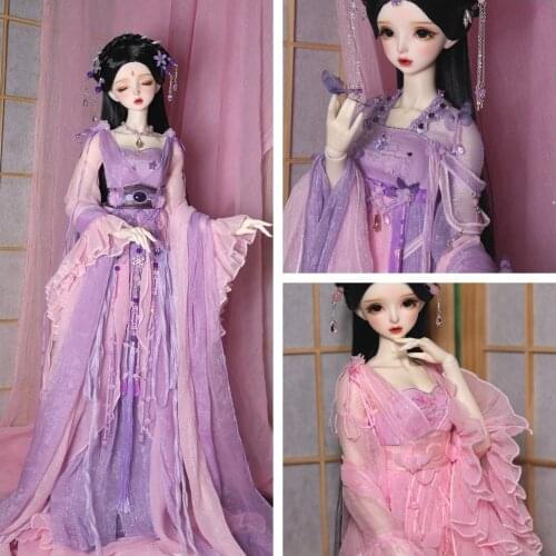 1/4 1/3 Scale BJD Clothes Ancient Costume Hanfu Fairy Dress Outfit Set for BJD/SD MSD SD13 Big Girl Doll Accessories C1088