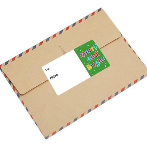 Rectangle 500Pcs/Roll Premium Strong Stickiness Xmas Labels Widely Use Christmas Labels Peel and Stick for Present Bag