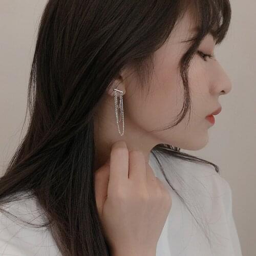 Tassel Chains Temperament Long Drop Earrings Silver Color Chain Ear Jewelry For Women Girls Simple Trendy Bijoux Hot Sale