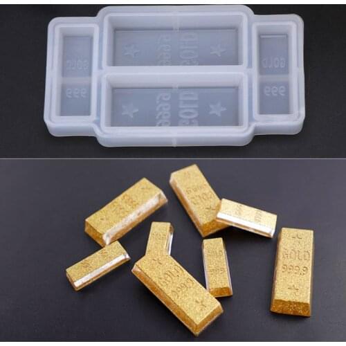 Silicone Mold DIY 3D Gold Bar Funny Birthday Cake Fondant Decoration Realistic Simulation Epoxy Resin Crafts Jewelry Making