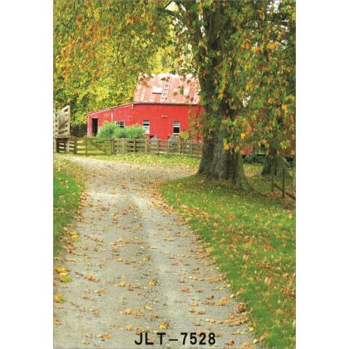 Scenic Suburban House Fallen Tree Leaves Wedding Children Vinyl Background For Photo Studio Props Baby Backdrops for Photography