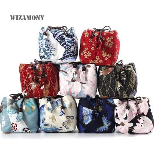 WIZAMONY Sample Cup and pot Cloth bag cotton and linen Tea Cozies Storage Bags Thicken with Soft Nap Hop-pocket Cloth Bag