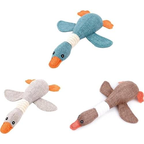 Funny Dog Squeak Toys Pet Wild Goose Shape Sounds Cartoon Toy Cleaning Teeth Puppy Chew Training Plush Animal Educational Toys