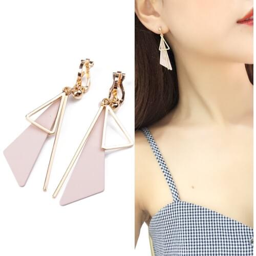 JIOFREE Bride New Arrival Clip On Earrings for Women Fashion Statement Geometric Earring Ear Korean Girls Jewelry Gift