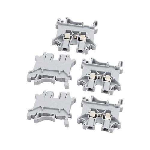 10Pcs UK-3N DIN Rail Mount Guide Terminal Block 800V 32A 2.5mm2 Cable Gray