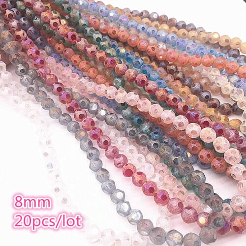 20pcs 8mm Austrian Frosted Matt Crystal Glass Beads Spacer Beads Handmade For Jewellery Making DIY Bracelet Necklace