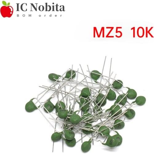 20PCS PTC Positive Temperature Thermistor Resistor Resistance MZ5 10K Ohm TC 75 Curie Temperature