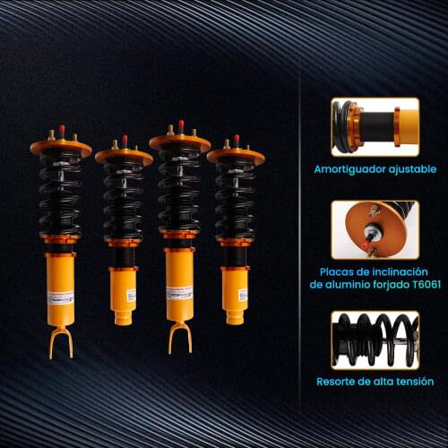 4PCS 24 Adjustable Damper Coilover Spring Shock Struts Set For Honda Accord 1990-1997 Suspension