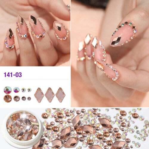3D Nail Art Diamond Mixed Size Acrylic Rhinestone Nail Art Shiny Gemstone Crystal Stone Nail Art Decoration Nail Accessories