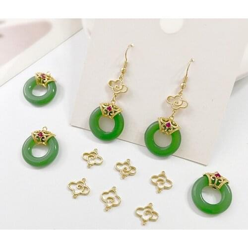 Ancient style national tide safe buckle auspicious cloud pendant DIY earrings clavicle chain Hanfu accessories materials