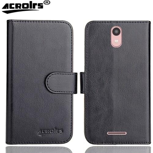 DEXP G550 Case 4.96" 6 Colors Flip Soft Leather Crazy Horse Phone Cover Stand Function Cases Credit Card Wallet