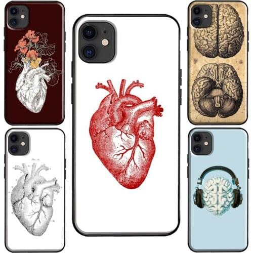 Human Heart Anatomy Case For iPhone 11 Pro Max XS X XR 6S 7 8 Plus SE 2020 For iPhone 12 Pro Max mini Coque