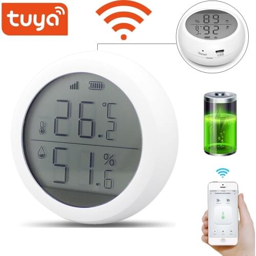 WiFi 2.4G Temperature And Humidity Sensor With LCD Display Indoor Outdoor Hygrometer Digital For Tuya Smart Home APP Control