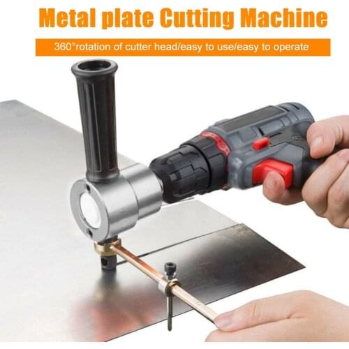 Double-Headed Sheet Metal Cutting Machine Saw 360 Degree Adjustable Electric Cutter Nibbler with Extra Punch Free Cutting Tool