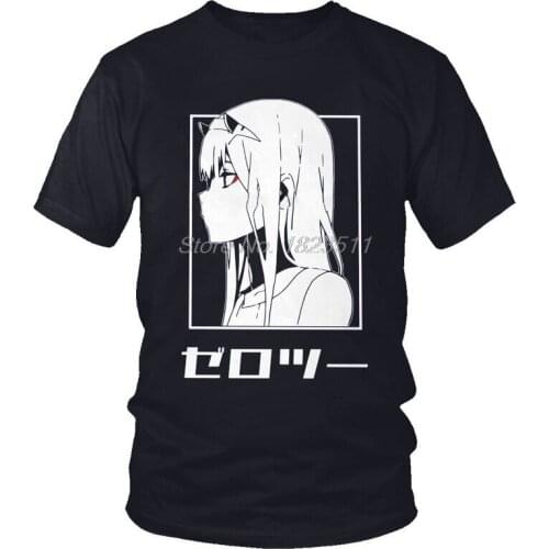 Tvoe Anime Manga Zero Two T Shirts Men Short Sleeve Cotton T-shirts Darling In The Franxx Tees Top Graphic Tshirt Streetwear