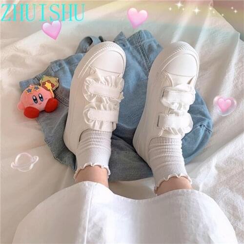 Velcro Canvas Shoes Womens White Shoes Girl Cute Sneakers Students Korean Version of The New Sports Shoes Zapatos Para Mujer