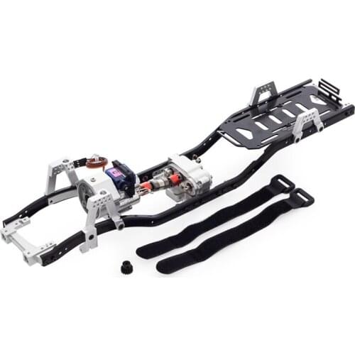 313Mm Wheelbase Prefixal Shiftable Gearbox Metal Chassis Frame for 1/10 RC Crawler Car Axial SCX10 & SCX10 II 90046