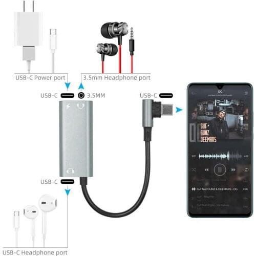 Compact 3 in 1 USB C to 3.5mm Headphone Adapter Audio Charge Call Splitter