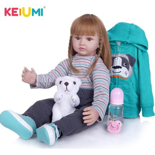 2020 New Arrival 60 CM Reborn Baby Dolls Cloth Body Wig Hair Fashion Princess Girl Baby Toy Dolls For Kids Birthday Gifts