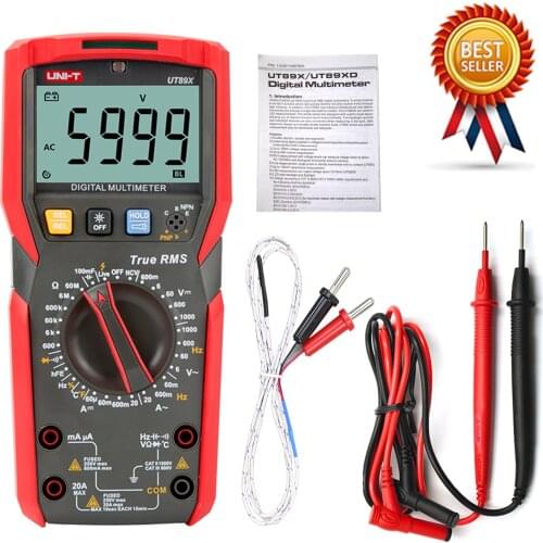 UNI-T UT89X True RMS Digital Multimeter DC/AC Current Voltage Ammeter Voltmeter NCV,Capacitor,Triode,Temperature Tester