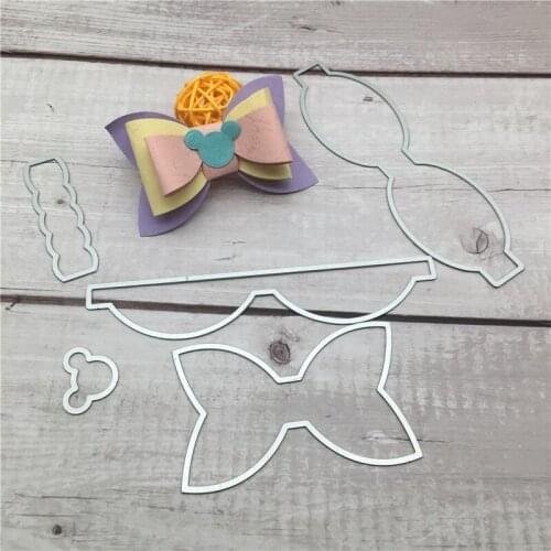 Bow Set Silver Metal Cutting Dies Scrapbooking Embossing Stencils DIY Decorative Cards 15*12.5cm