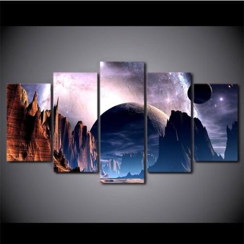 5d diy diamond painting 5 Pieces Nature Landscapes Mountains Planet full square drill cross stitch diamond embroidery mosaic set