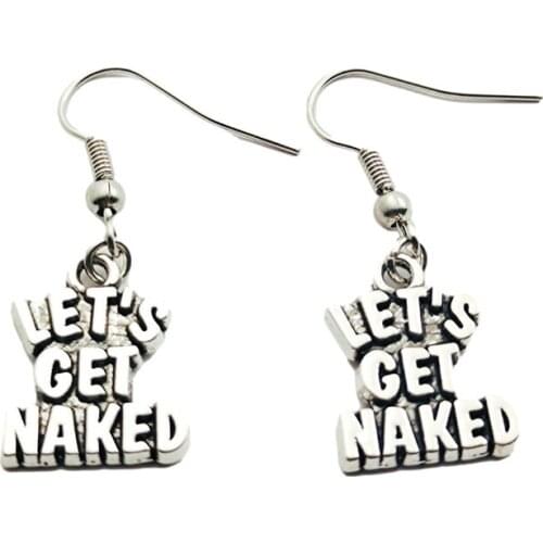 Let Is Get Naked Creative Charm Earrings,Fashion Jewelry Women Christmas Birthday Gifts Accessories Pendant