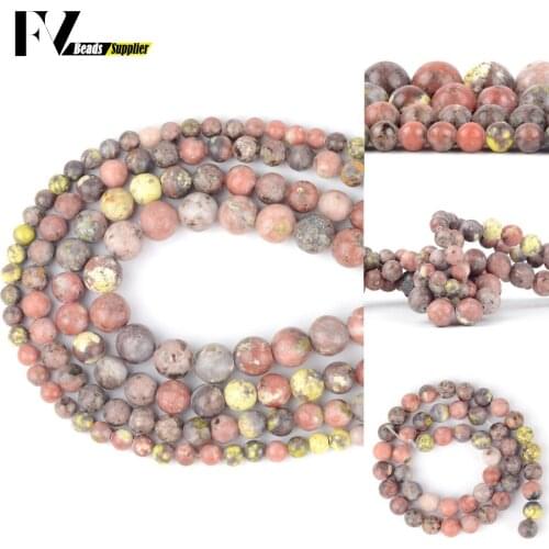Wholesale 4mm-12mm Natural Stone Red Plum Jaspers Spacer Round Beads For Jewelry Making DIY Bracelets Necklace Needlework 15"