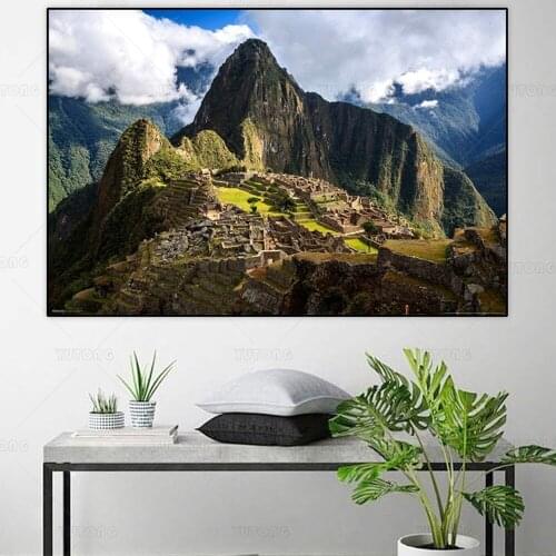 Landscape Machu Picchu Peru Photo Cool Wall home Decor Art Print Poster canvas painting for living room framed