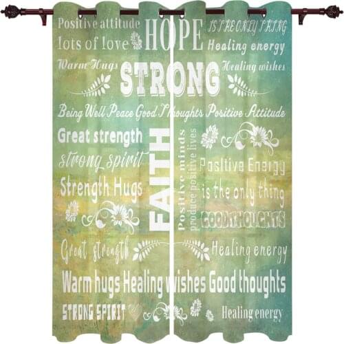Gift Positive Energy Text Large Curtains For Living Dining Modern Simple Curtains Finished Curtains For Dining Room Bedroom