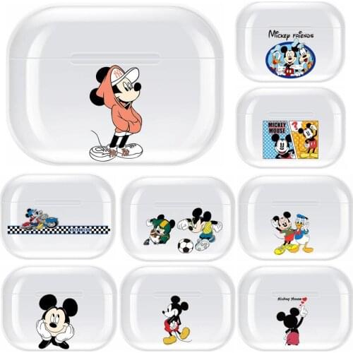 Disney mickey Transparent TPU Case For Airpods Pro 3 Case Silicone Headphone Accessories Air Pods 3 Apple Protective