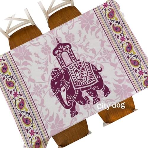 Rectangle large size High-end tablecloth Tapestry dual purpose geometric elephant calligraphy flowers waterproof Table Cloth