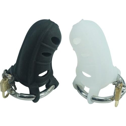 Length 87mm CB6000 new silicone male long chastity device cage Stainless steel adjustable ring size 38/41/44/45/50/55mm sex toys