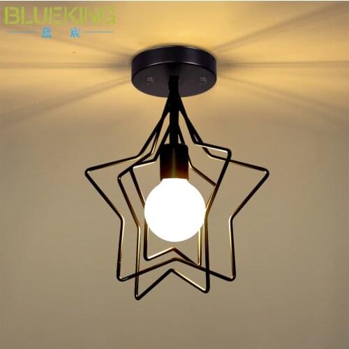 Nordic Five-pointed Star Ceiling Lights Childrens Room Kindergarten Corridor Iron led Lighting Lamp