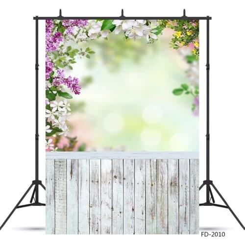 Vinyl Photography Backdrops Flower Spring Bokeh Wooden Photographic Background Baby Shower Decoration Photocall Background Props
