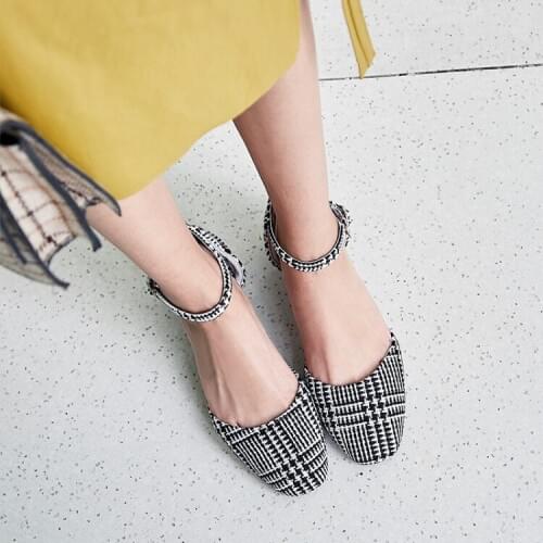 Big Size 11 12 13 14 15 16 17 ladies high heels women shoes woman pumps Rough heel Shallow mouth buckles Package the heel