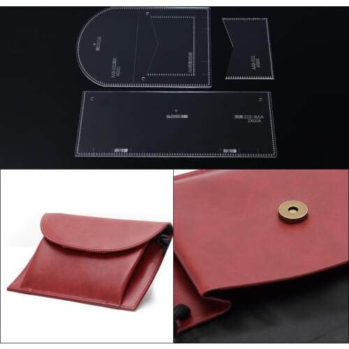 1 Set DIY Leathercraft Messenger Bag Handbag Acrylic Templates Leathercraft Cutting 15*20*1cm