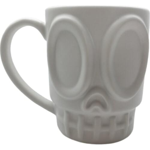 1Piece Dead Thirsty Mug Ceramic Skull Mug Office Tea Coffee Cup Day of Dead Mug 3D Skull Shape Skeleton Drinkware