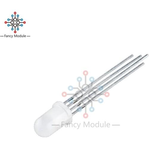 100Pcs 5mm 4pins RGB LED Common Cathode Tri-Color Emitting Diodes Diffused Red green blue