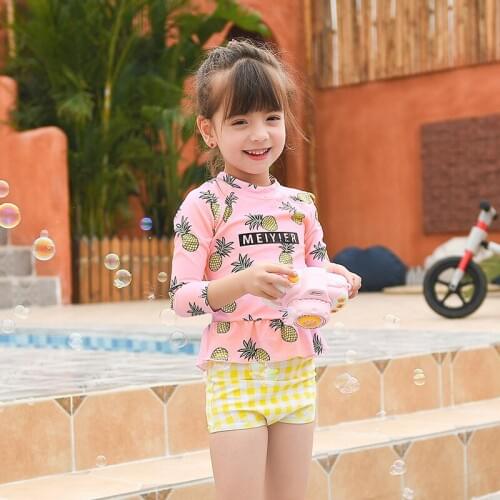 2020 Long Sleeve Bathing Suit Children Swimsuit Baby Girl Swimwear Boxers Toddler Swimsuits Girl Kids Swimwear for Baby Swimming
